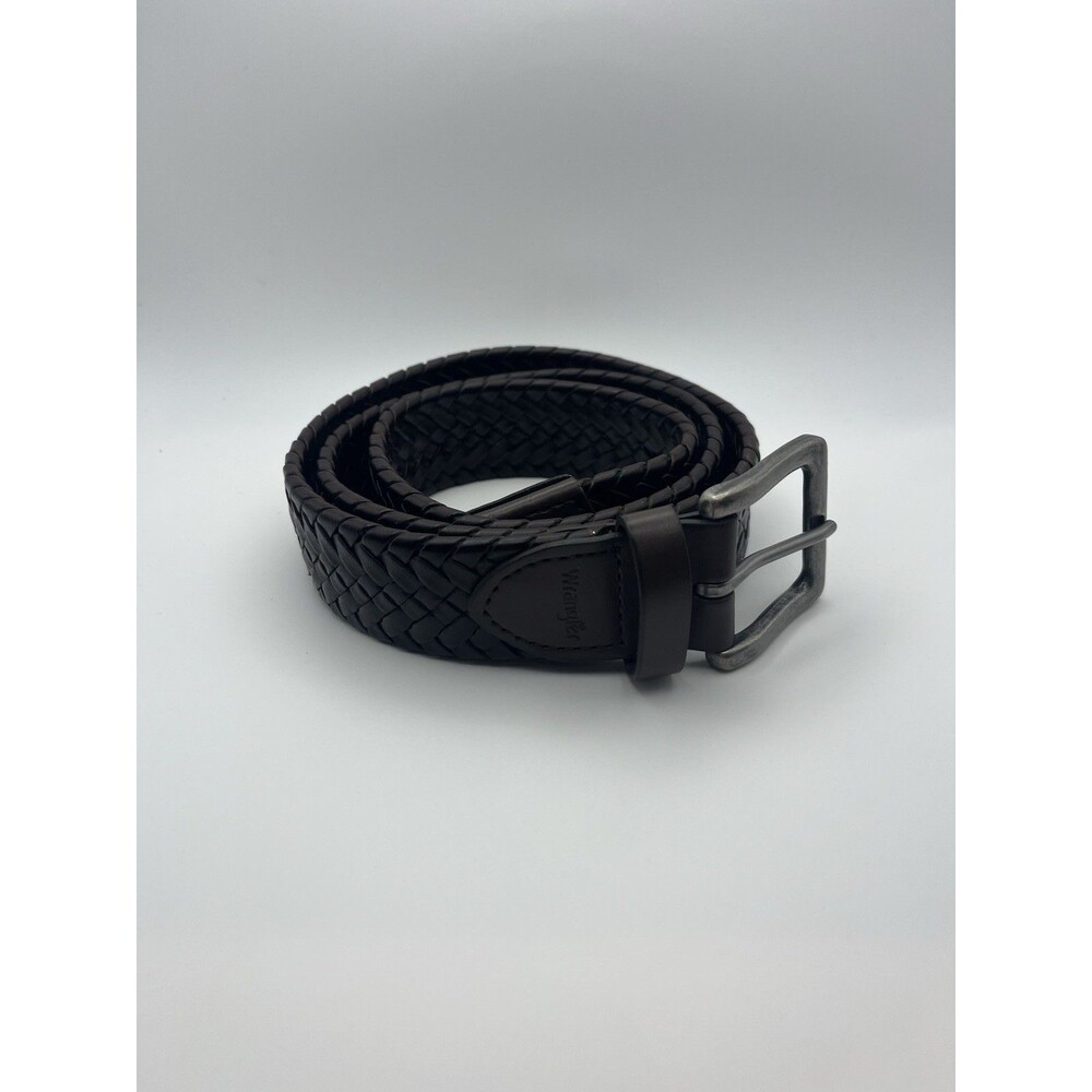 Wrangler Woven Leather‎ Belt Dark Brown Mens Adjustable 38" Length